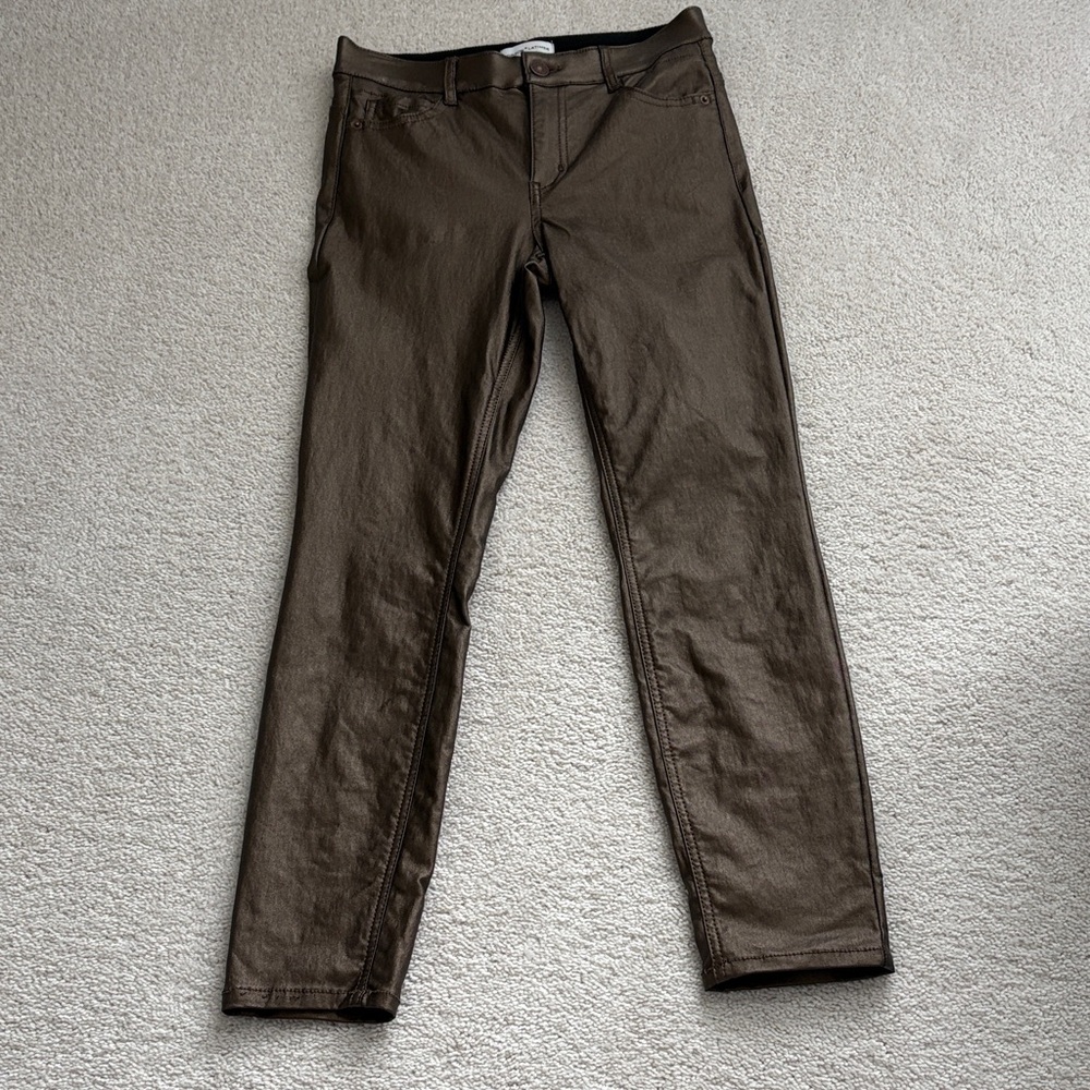 Gibson Latimer Women’s Metallic Faux Lesther Bronze Jeans